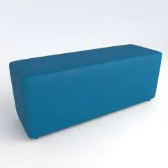 Pouf Ecopelle Ignifugo 3 Posti H 46 Azzurro Per Ambienti Scolastici Innovativi