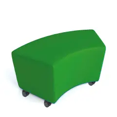 Pouf Ecopelle Ignifugo Curvo con Ruote H 46 Verde