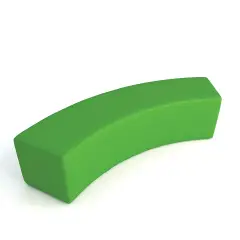 Pouf Ecopelle Ignifugo Curvo 2 Posti H 46 Verde Per Ambienti Scolastici Innovativi
