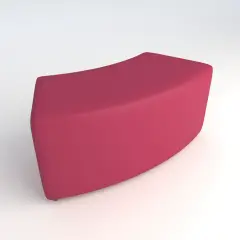 Pouf Ecopelle Ignifugo Curvo 45. H 40 Fucsia  Per Ambienti Scolastici Innovativi