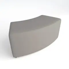 Pouf Ecopelle Ignifugo Curvo 45. H 46 Grigio Per Ambienti Scolastici Innovativi
