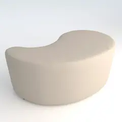 Pouf Ecopelle Ignifugo Virgola H 46 Bianco Per Ambienti Scolastici Innovativi