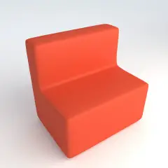 Divano Ecopelle Ignifugo 2 Posti H 40 Arancio Per Ambienti Scolastici Innovativi