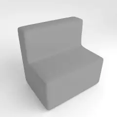 Divano Ecopelle Ignifugo 2 Posti H 40 Grigio Per Ambienti Scolastici Innovativi
