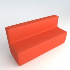 Divano Ecopelle Ignifugo 4 Posti H 40 Arancio Per Ambienti Scolastici Innovativi