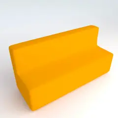 Divano Ecopelle Ignifugo 4 Posti H 46 Giallo Per Ambienti Scolastici Innovativi