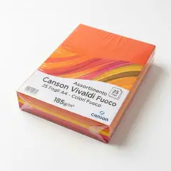 Cartoncino Vivaldi Canson Iris A4 185 g/m² - 25 Fogli Assortimento Fuoco