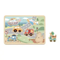 Puzzle Sonoro in Legno Veicoli, Gioco Educativo