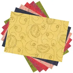 Carta Seta con Rilievi Foglie - 23x33 cm - Confezione 10 Fogli Assortiti