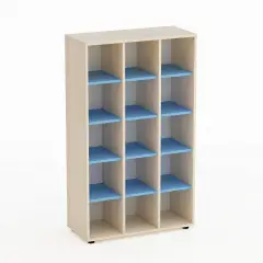 Mobile Kubò Betulla 15 Caselle H 150 Cm. Blu Orizzonte - Conforme CAM