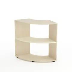 Mobile Scuola Kubò Betulla Curvo Angolare H 90 cm. Ripiani Magnolia - Conforme CAM
