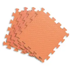 Tappetini Puzzle per Bambini in EVA 60x60 cm – Set 4 Pezzi Arancio