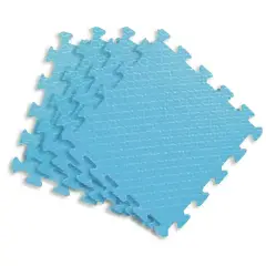 Tappetini Puzzle per Bambini in EVA 60x60 cm – Set 4 Pezzi Celeste