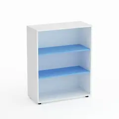 Mobile Scuola Kubò Bianco a Giorno H 110 cm – Ripiani Blu Orizzonte | Conforme CAM