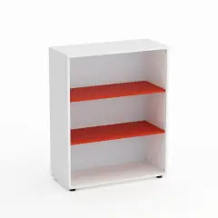 Mobile Scuola Kubò Bianco a Giorno H 110 cm – Ripiani Rossi | Conforme CAM