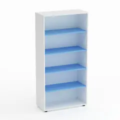 Mobile Scuola Kubò Bianco a Giorno H 180 cm – Ripiani Blu Orizzonte | Conforme CAM