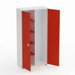 Mobile Spogliatoio Kubò Bianco – Ante Rosse | Conforme CAM