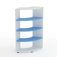 Mobile Scuola Kubò Bianco Curvo 90° H 150 cm – Ripiani Blu Orizzonte | Conforme CAM