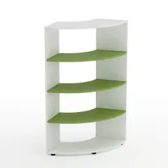 Mobile Scuola Kubò Bianco Curvo 90° H 150 cm – Ripiani Verde Kiwi | Conforme CAM