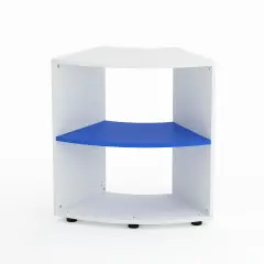 Mobile Scuola Kubò Bianco Curvo 60° H 75 cm – Ripiano Azzurro | Conforme CAM