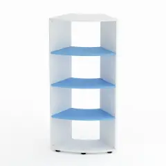 Mobile Scuola Kubò Bianco Curvo 60° H 150 cm con Ripiani Blu Orizzonte | Conforme CAM