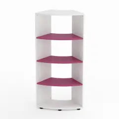 Mobile Scuola Kubò Bianco Curvo 60° H 150 cm con Ripiani Fucsia | Conforme CAM