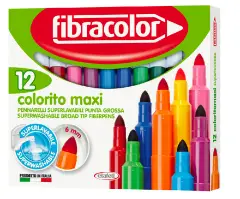 Fibracolor Colorito Maxi Pennarelli – Astuccio 12 Pennarelli - Marrone