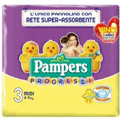 Pannolini Pampers Progressi - Taglia 3 - 4-9 Kg - 27 Pezzi