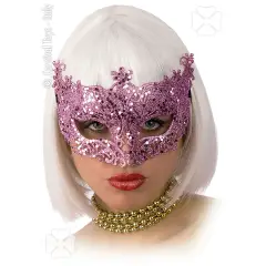 Maschera con Glitter Rosa in Pvc