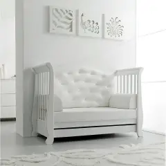 LETTO DIVANO SOFT BIANCO OPACO CON SWAROSKI ERBESI