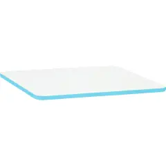 Top Tavolo Rettangolare 115x65 Bianco con Bordo Celeste