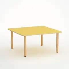 Tavolo Forma Quadrato H 46 Cm - Misura 1 - Giallo Per Nidi D'infanzia - Conforme CAM