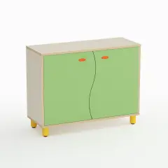 Mobile Scuola Infanzia Onda a 2 Ante Altezza 80 cm. Verde - Conforme CAM