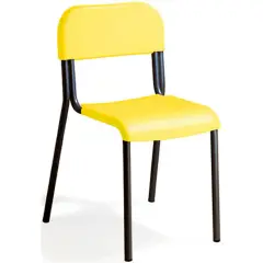 Sedia Impilabile Sara, Struttura Nera, Seduta H 42 Cm. Giallo Per Ambienti Scolastici