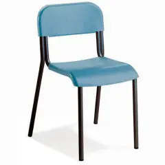 Sedia Scuola Impilabile Sara – Struttura Nera - Seduta H 42 cm - Azzurro