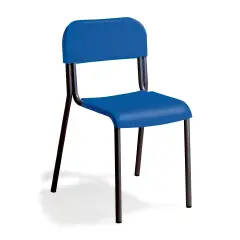 Sedia Impilabile Sara, Struttura Nera, Seduta H 42 Cm. Blu Per Ambienti Scolastici