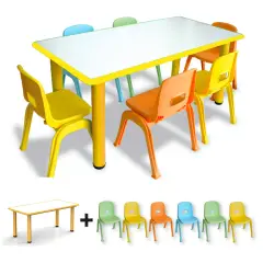 Tavolo e Sedie Bambini Scuola Infanzia Ergo Kit Giallo