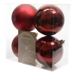 Box 4 Sfere Diametro 10 cm. Bordeaux Oxblood