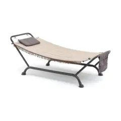 Amaca con Struttura in Ferro Beige – Comfort e Relax da Esterno
