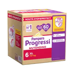 Pampers Progressi Mutandino Pacco Scorta 6 Extralarge  15+ Kg - 60 Mutandini