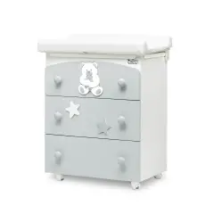 INSIEME BAGNETTO 3 CASSETTI GRIGIO PERLA