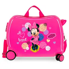 Minnie Heart Trolley da Viaggio Cavalcabile Abs 4 Ruote