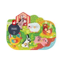 Puzzle Happy Fattoria Janod – Gioco Educativo in Legno per Bambini