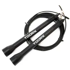 Corda da Salto Veloce TOORX in Acciaio – Manopole Ergonomiche Ner