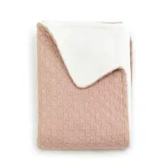 Coperta Culla 100x75 Honey in Bambù Organico con Spugna Peluche Nudepink
