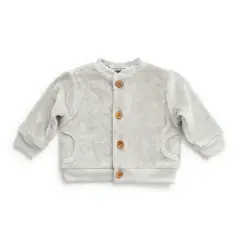 Bamboom Cardigan in Velluto Grigio Ghiaccio 18 Mesi