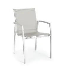 Sedia Hilla con Braccioli Bianco Cloud - Bizzotto