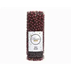 Ghirlanda natalizia di Perline in Plastica Lucida - 10 Metri - Oxblood