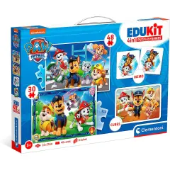 Edukit 4 in 1-Paw Patrol • Puzzle30 48 Pezzi, Memo, Cubi,Memory,