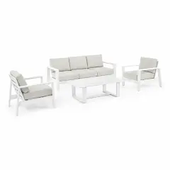 Baltic Set Salotto Bianco Completo di Cuscini Bizzotto